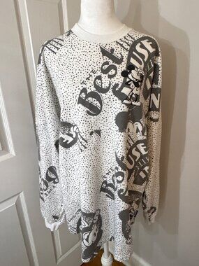 Disney Mickey Mouse Sound Cartoons Long Sleeve Spirit Jersey Shirt Size XL White